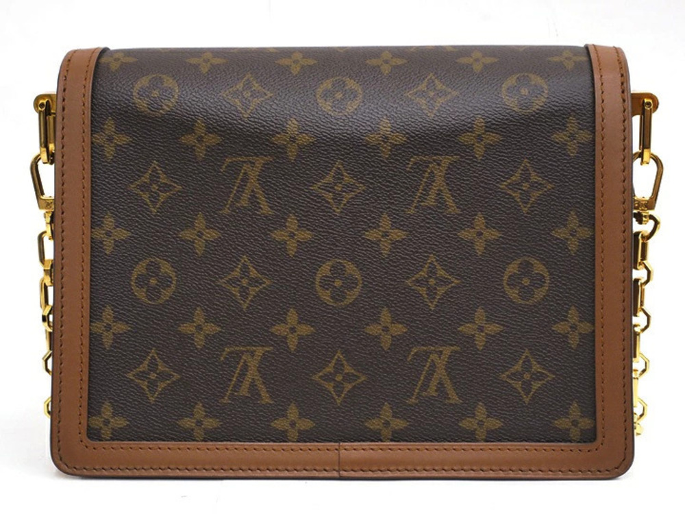 Louis Vuitton Dauphine Handbag Monogram Shoulder Bag Strap Reverse Brown